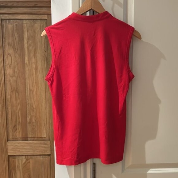 🎀 Tory Burch cotton small red sleeveless button up top small - Picture 8 of 11